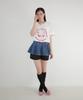RONRON Ribbon Chatonne Over Fit T Shirt White