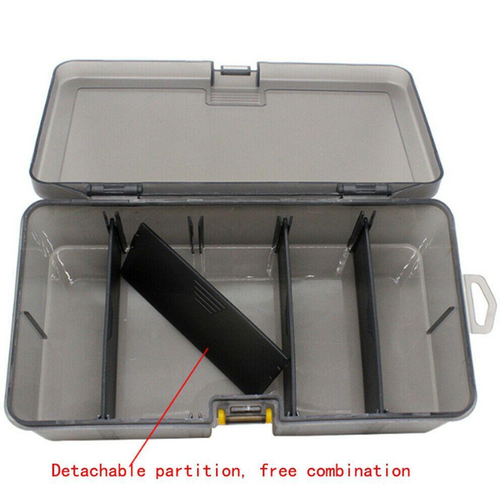 Fashionable Plastic Durable Organizer Bait Storage Case Fishing Tackle Box Double Layers Waterproof