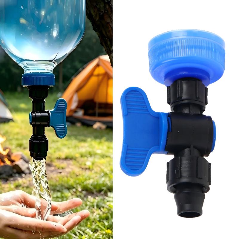 Universal Portable Double Lock Bypass Valve Water Tap Bottle Adapter High Pressure Resistant for Garden Irrigation Use
