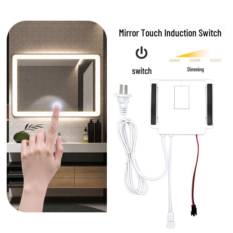 Defogging LED Bathroom Mirror with Touch-Sensitive Light Switch, 110-220V, 24W