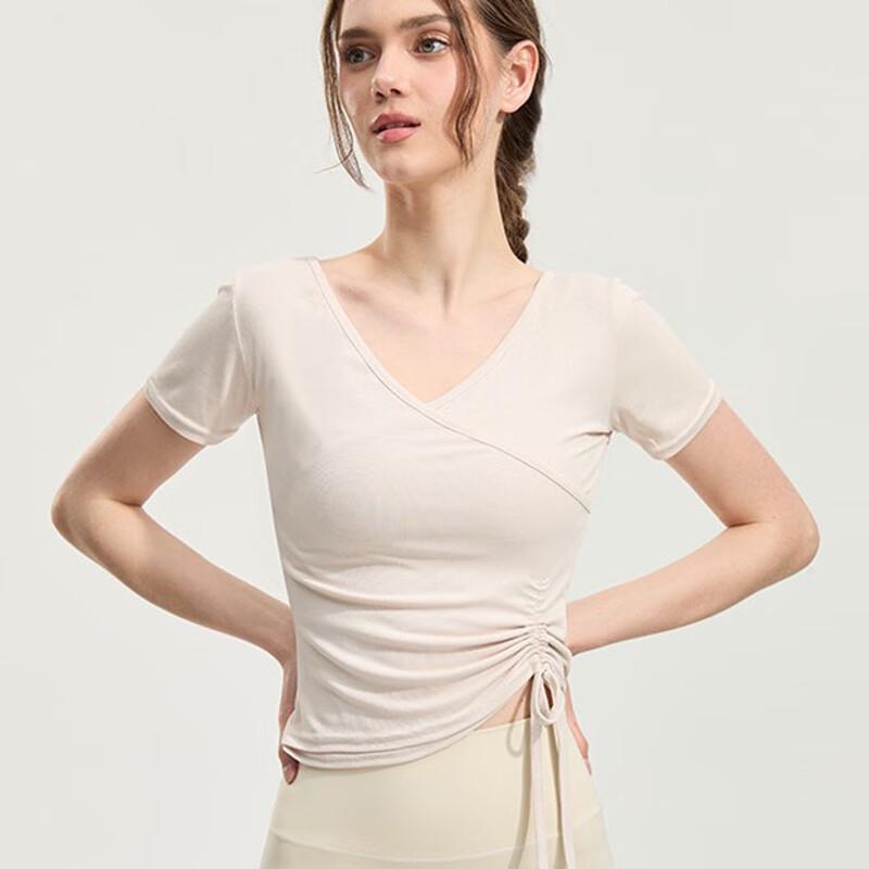 OEING Women's Quick-Dry V-Neck Drawstring Sports T-Shirt