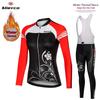 2026 Thermofleece Radsportbekleidung für Damen, Langarm-Trikotanzug, Outdoor-Fahrradbekleidung für Mountainbike, Trägerhosen-Set, Profi-Team