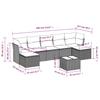 8-teiliges Gartensofa-Set mit Kissen Grau Poly-Rattan