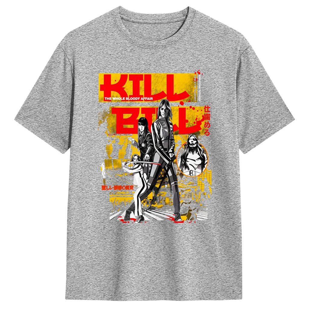 KILL BILL THE WHOLE BLOODY DROP Pure Cotton TShirts Trendy Cool Tee Shirt for Unisexs Summer Y2K Basic Print Short Sleeve Tees