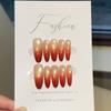 ins wind full zirconium pure hand-worn nail temperament medium and long high-end diamond ring nail art fake nail patch