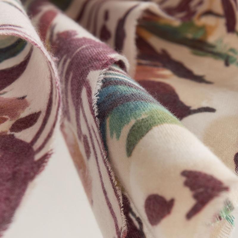 Winter Printed Scarf for Women Imitation Cashmere Warm and Cold  Proof Scarf Fresh and Sweet Shawl Korean Style Scarf