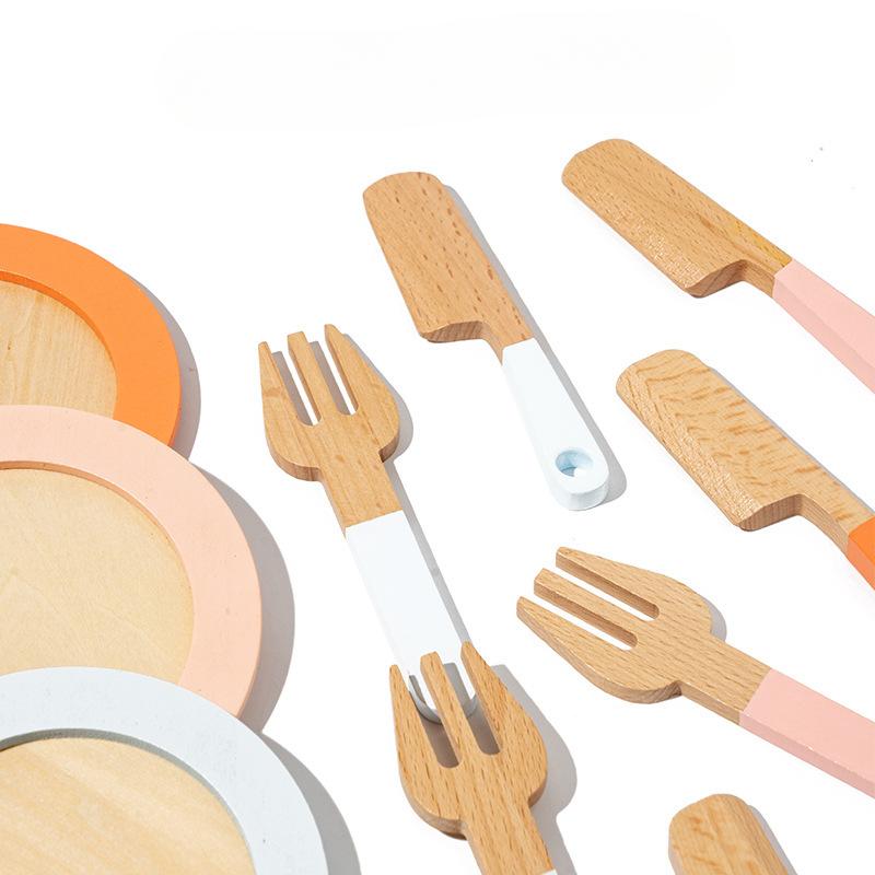 Wooden Children'S Simulation Playing House Boys And Girls Cooking Afternoon Tea Set Mini Kitchen Educational Toys