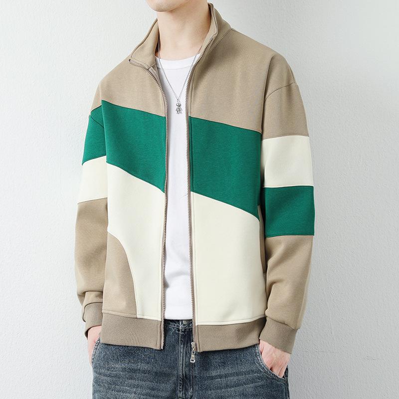 Autumn Sweater Men's Cardigan Sports and Leisure Trend Japanese Stand-up Collar Fleece Jacket Men's Jacket