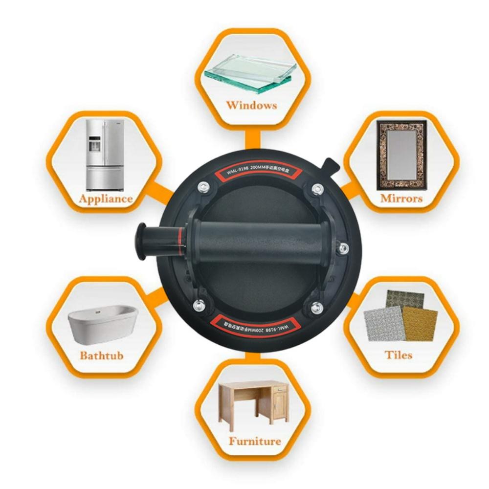 8 Inch Vacuum Suction Cup 200kg Loading Capacity Heavy Duty Vacuum Spreader for Tile Adsorption Granite Tile Glass Lifting Tools