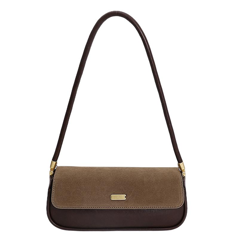 2025 Autumn & Winter New PU Square Shoulder Bags Color Matching Fashion Versatile Retro Sense of Luxury Armpit Bags for Women