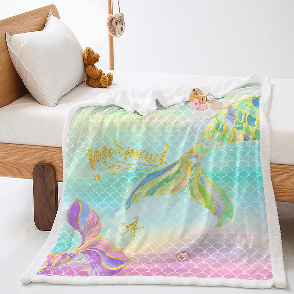 Blanket Butterfly Mermaid Blanket Lamb Fleece Crystal Fleece Blanket Blanket Universal