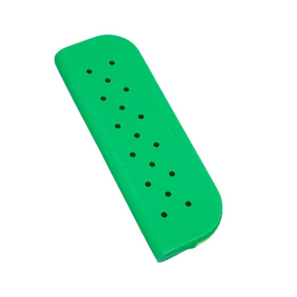 Colorful Holes Silicone Pencil Case Zipper Soft Pencil Pouch Portable Lightweight Stationery Storage Bag Gift