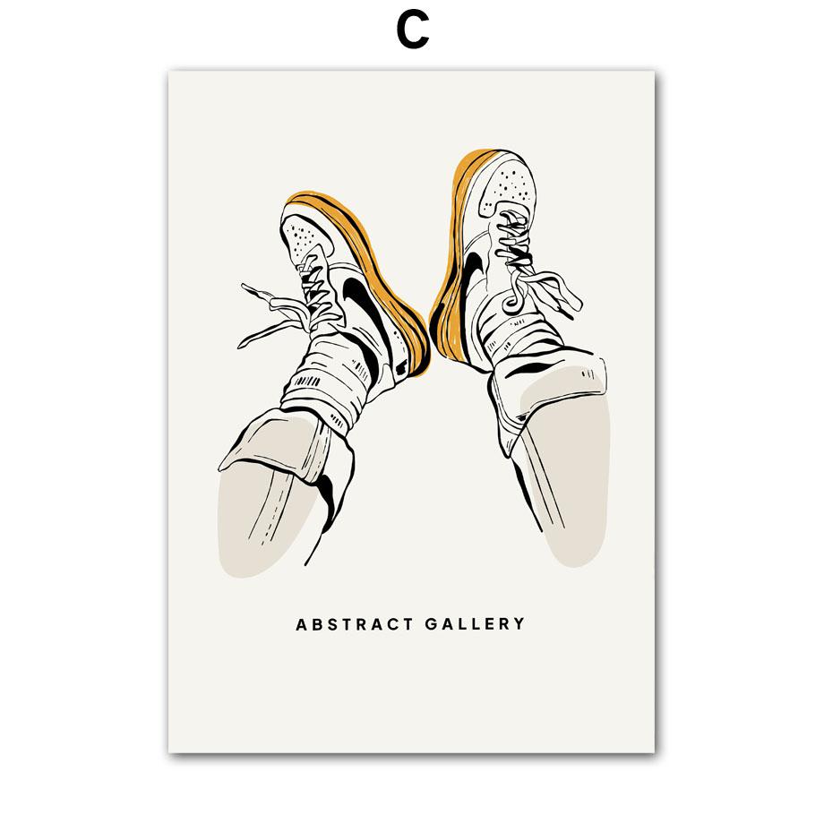 Girl Coffee Cat Flower Minimalist Wall Art Canvas Painting Abstract Line Posters And Prints Pictures For Living Room Home Decor