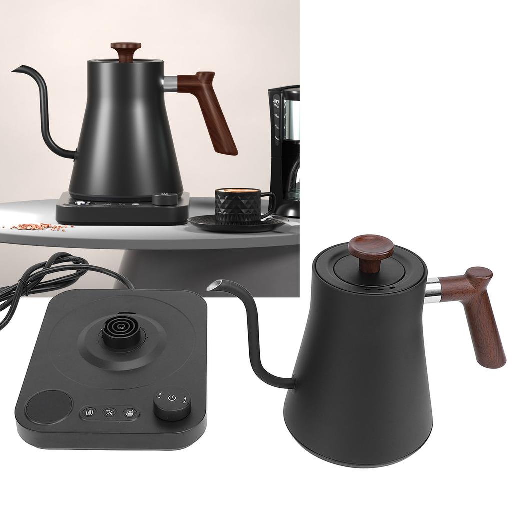 Bollitore Elettrico a Collo d'Oca 1200W Acciaio Inossidabile 304 Controllo della Temperatura Teiera Bollitore per Caffè Pour Over con Schermo LCD Timer per Casa