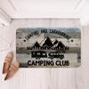Happy Camping Rustieke Boerderij Deurmat - Antislip, Machine Wasbare Polyester Mat met Oude Houten Schuur Ontwerp voor Huisdecoratie