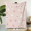Dog Paw Print Throw Lightweight 240G Flannel Blanket Soft Skin-Friendly For Summer Cooling