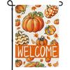 Fall Pumpkin Thanksgiving Garden Flags | 12x18 Double Sided, Harvest Halloween Autumn Flag Lawn Flags, Fall Farmhouse Outdoor Decor, Polyester Materia