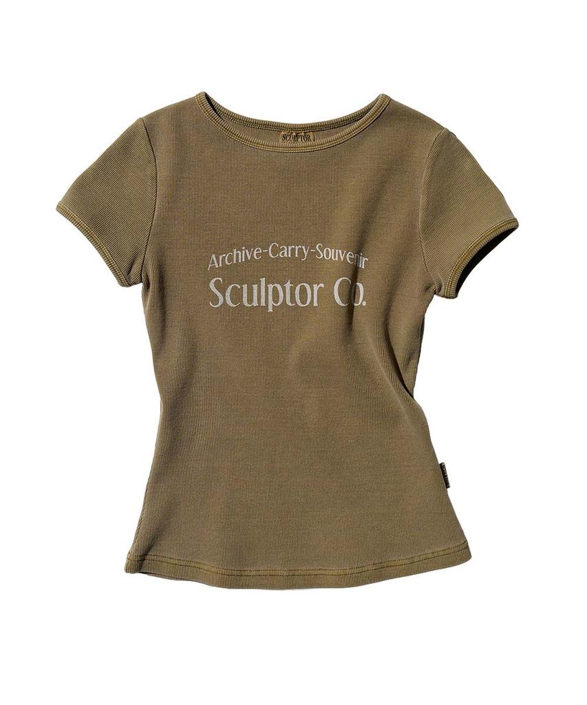 SCULPTOR Archive Pigment Baby Tee Dusty Brown