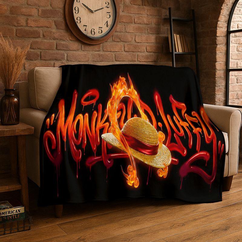 Classic Anime One P-Piece Cartoon Zoro Soft Flannel Throw Blanket,Cozy Blanket for Bed,Couch,Sofa,Bedroom,Living Room,Travel