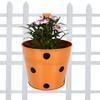 Set of 4 - Single Plant Railing Planters - Dotted Blue, Orange,Red,Green| Heavy Duty Highly Durable Plant containerGamla for Indoor Home Decor