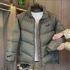 Mens Winter Thick Cotton Jacket Stand Collar Warm Casual Fashion Black Lightweight Luxury Coat