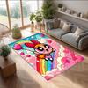 The Powerpuff Girls Printed Crystal Velvet Area Rug, Soft Anti-Slip Water Absorbent Floor Mat for Living Room Bedroom