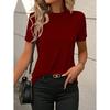 2026 Summer New Women's Solid Color Round Neck Short Sleeve Loose Casual T-Shirt