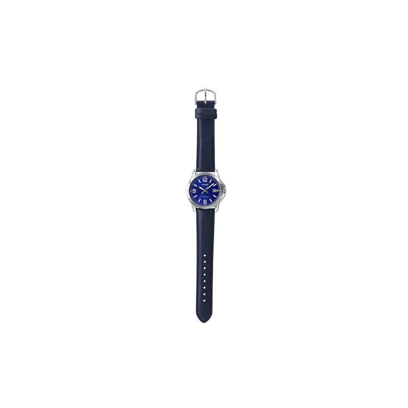 Casio STANDARD Series Retro Sports Trend Business Quartz Movement Leather Strap Japanese and Korean Watch Men's Watch Blue Dial MTP-V004L-2BUDF