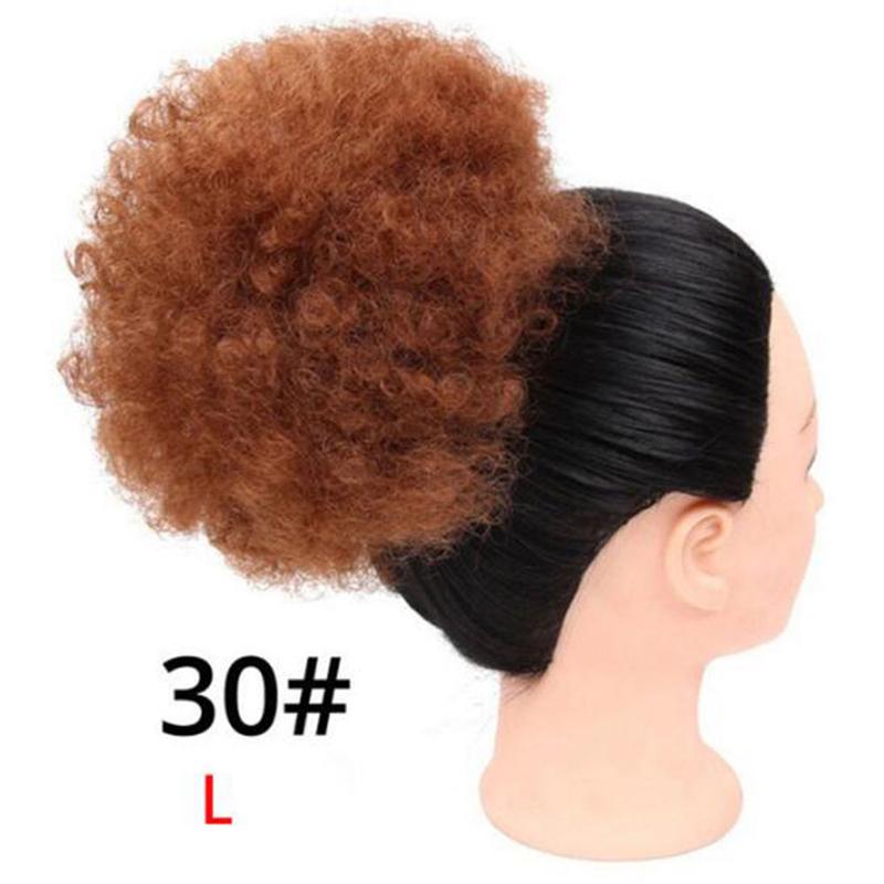 Short Afro Puff Curly Ponytail Drawstring Clip In Hair Extension Synthetic Curly Hair Curly Wig