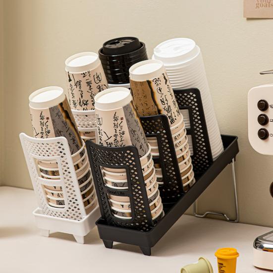 Adjustable Cup Holder Disposable Cup Dispenser with Removable Panels Living Room Drink Cup Organizer for Coffee Pods Straws