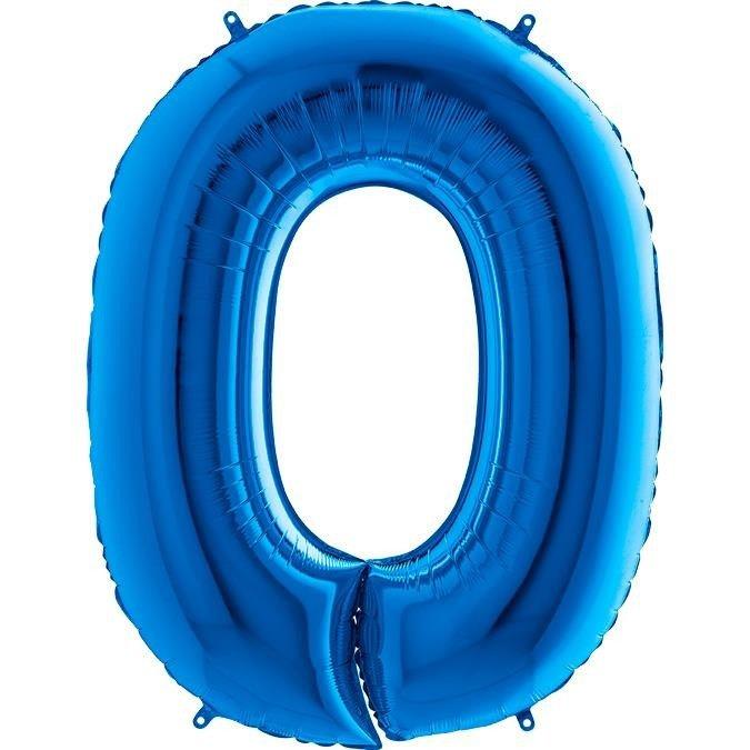 Balon Foliowy Cyfra 0 Niebieska - 102 Cm Grabo