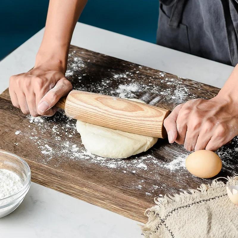 White Oak Rolling Pin Wooden Kitchen Environmentally Friendly Solid Flour Stick Dumpling Stick Baking Tool