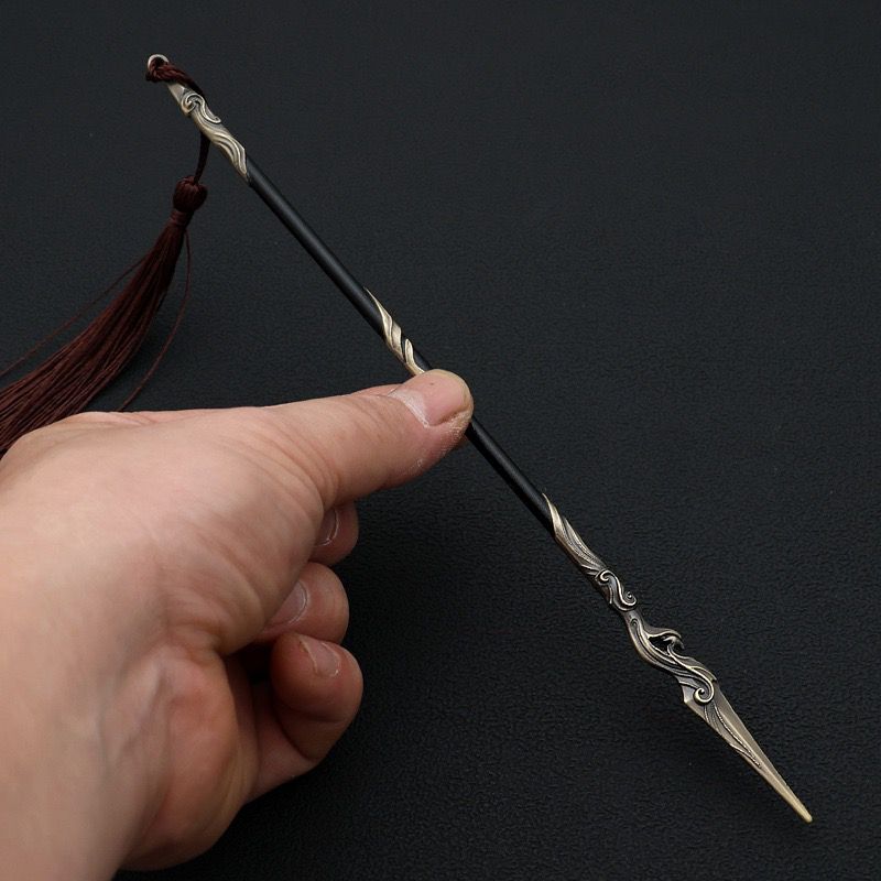 30Cm The Legend Of Shenli Tv Series Red Feather Spear Metal Model Crast Desk Ornaments Chinese Ancient Weapon Toys Gifts