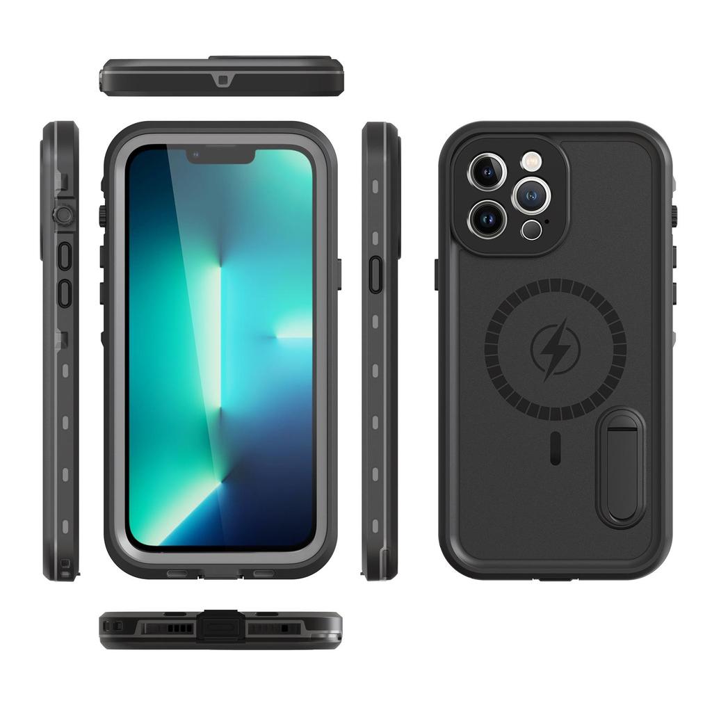 Red Pepper Magnetic Waterproof Case for iPhone 13 Pro Max - Outdoor Diving Sports Protective Cover