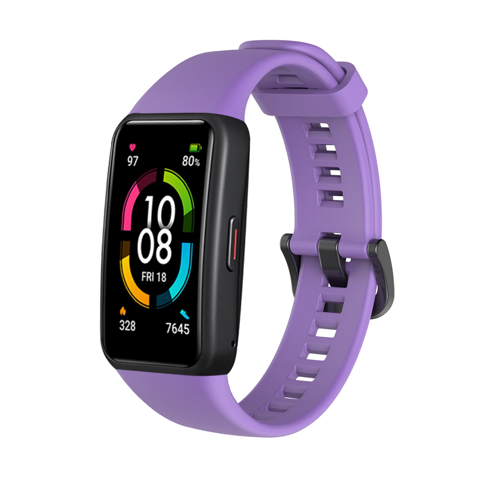 

Sport Silicone Watch band For Huawei Honor Band 6 Smart Watch Wristband Replacement Original Soft Strap For Huawei Band 6 Band For Honor band 6 фіолетовий