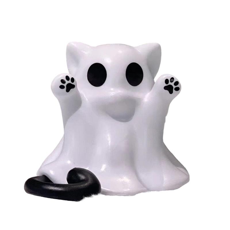 Halloweenská figurka ducha Strašidelná pryskyřičná soška ducha Roztomilé ozdoby ducha Ideální pro vnitřní a verandovou halloweenskou dekoraci Stolní