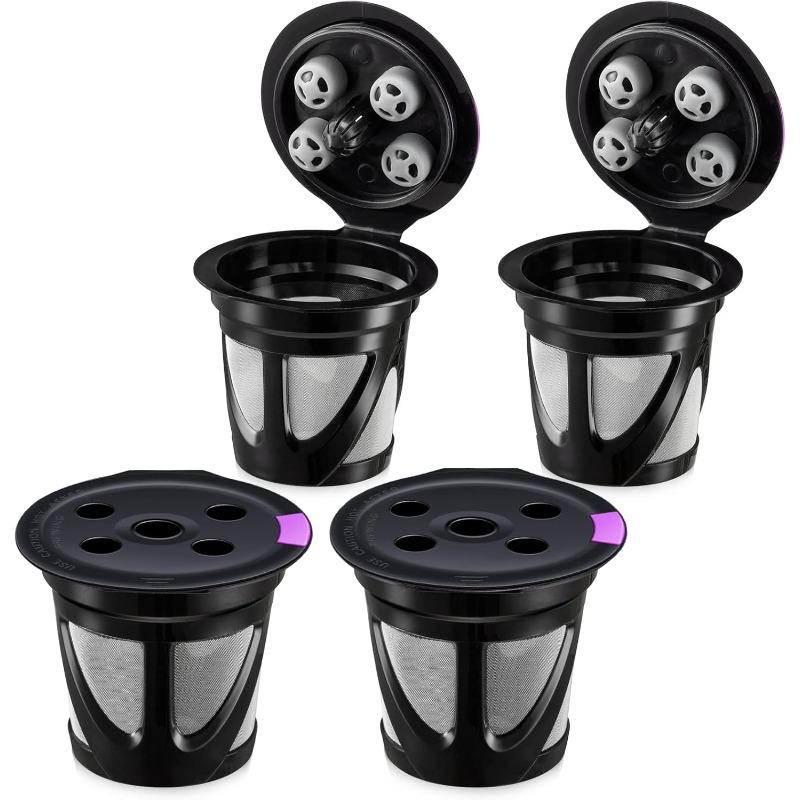 Reusable K Cups, Refillable Kcup Pod Capsules for K Supreme and K Superme Plus Coffee Brewers (4-Pack)…