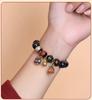 Multicolored Incense Ash Glazed Handcrafted Beaded Bracelet with Swallowing Gold Beast Design for Five-Color Benming Year