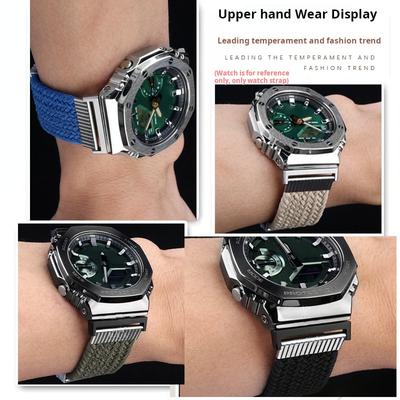 Hochwertiges elastisches Nylon-Uhrenarmband für Casio G-SHOCK GA-2100 2110 GM-2100 Serie modifiziertes Nylon-Canvas-Uhrenarmband Zubehör