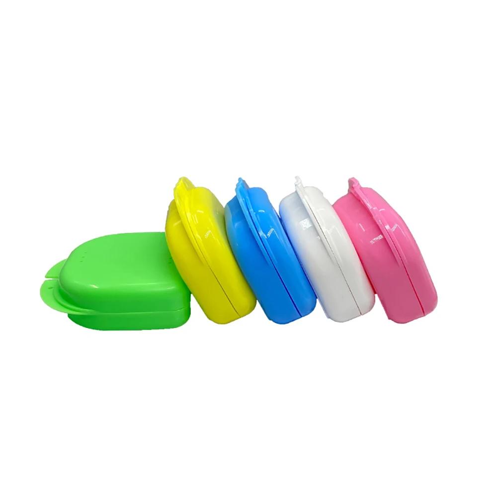 30Pcs Denture Box Tray Case Dental Orthodontic Retainer Color Tray Storage Box Plastic Teeth Container False Teeth Protective