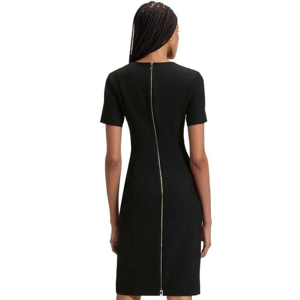 BOSS Damen Damaisa Knieumspielendes V-Ausschnitt Kurzarmkleid