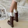 Keep Warm Long Tight Socks Pure Cotton Calf Socks Y2K Boot Socks  Fall Winter