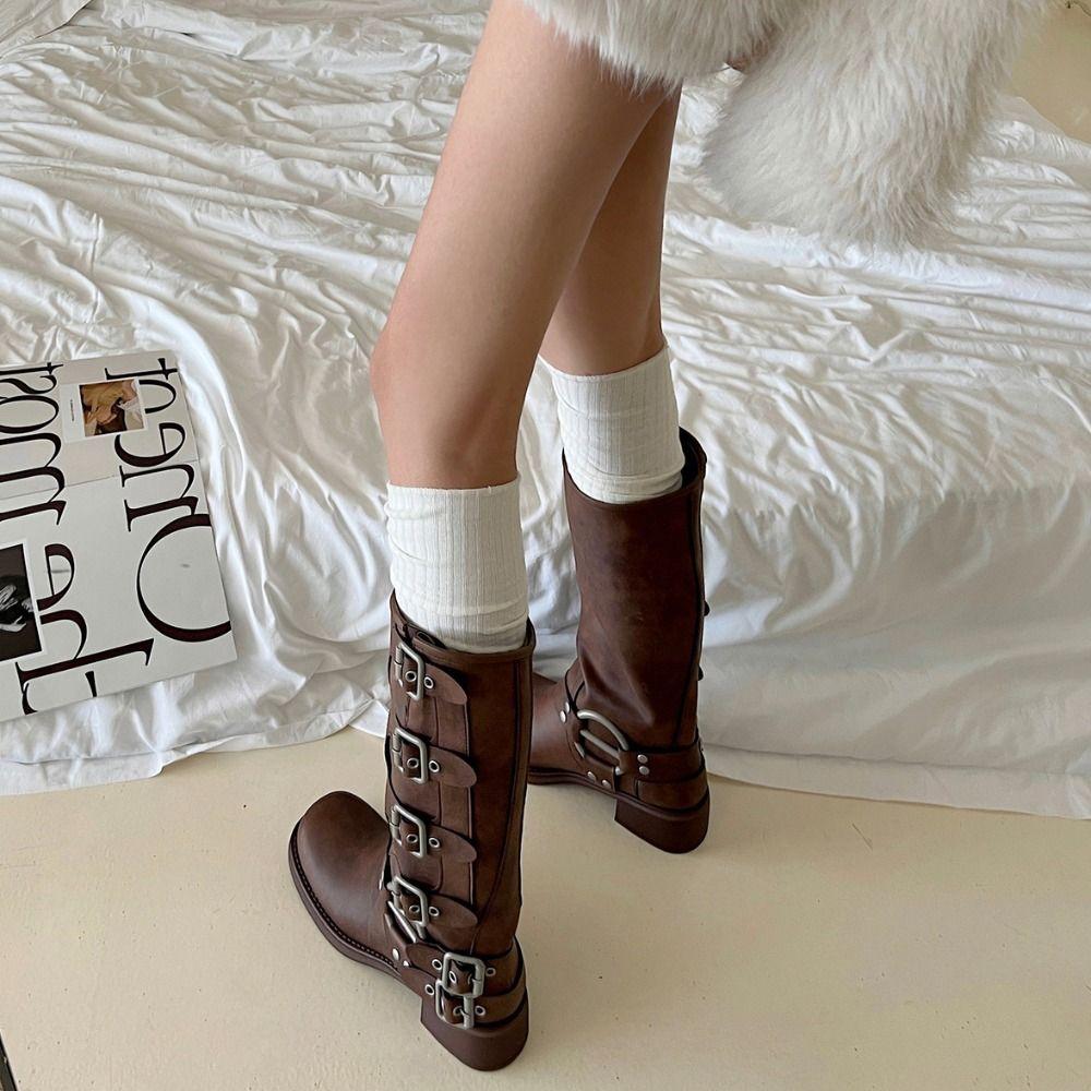 Keep Warm Long Tight Socks Pure Cotton Calf Socks Y2K Boot Socks  Fall Winter
