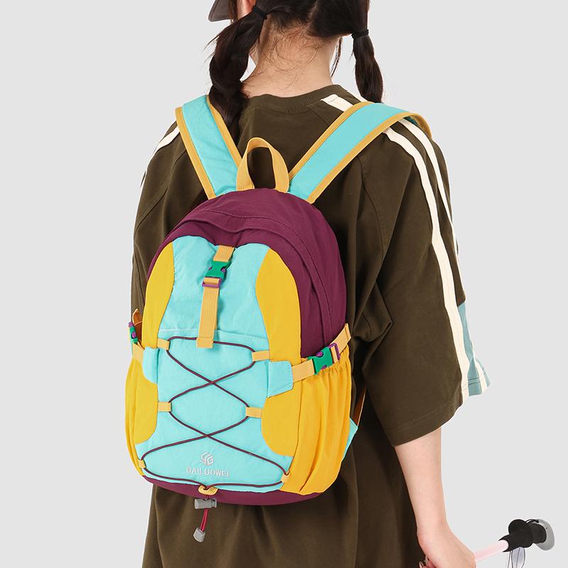 Color-Blocked Backpack Unisex Large Capacity Lightweight for Commuting and Travel Student Schoolbag