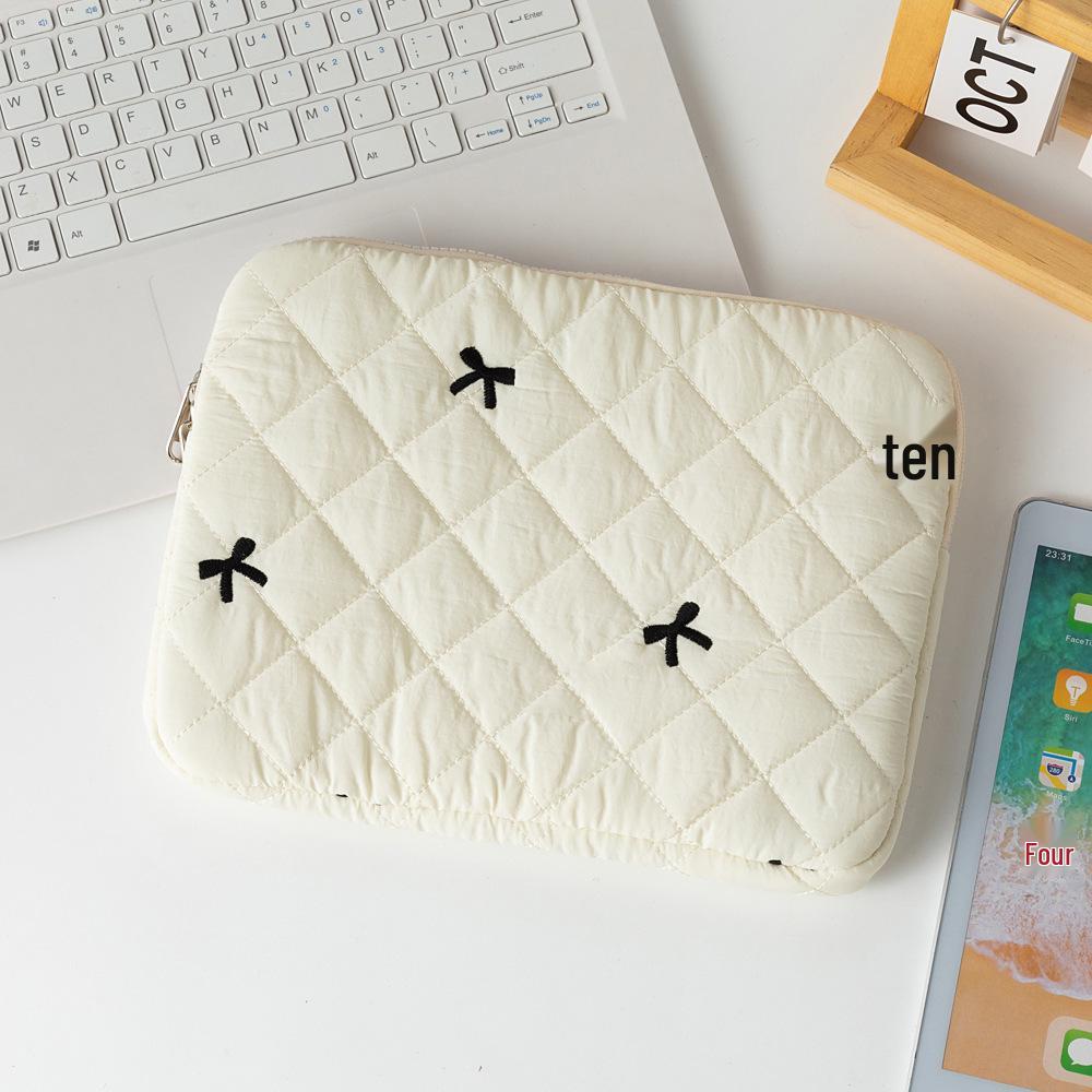 Korean Cute Diamond Embroidery Bow Tablet & Notebook Storage Bag (11/13/15 Inch)