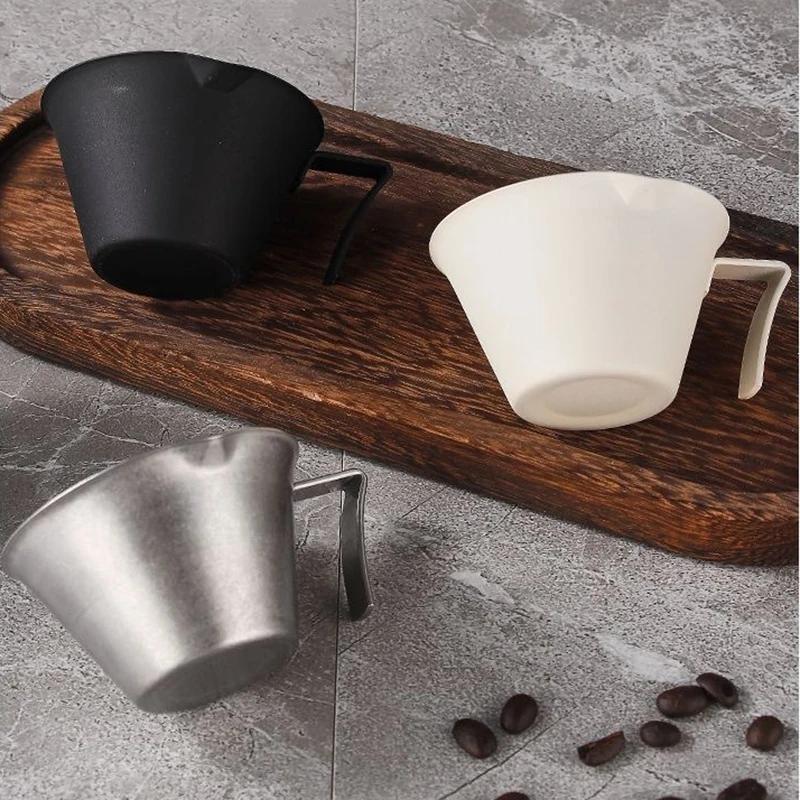 Tasse d'extraction de café en acier inoxydable 304, tasse d'extraction d'espresso de 100 ml avec bec verseur, tasse pratique d'une once, accessoires de café