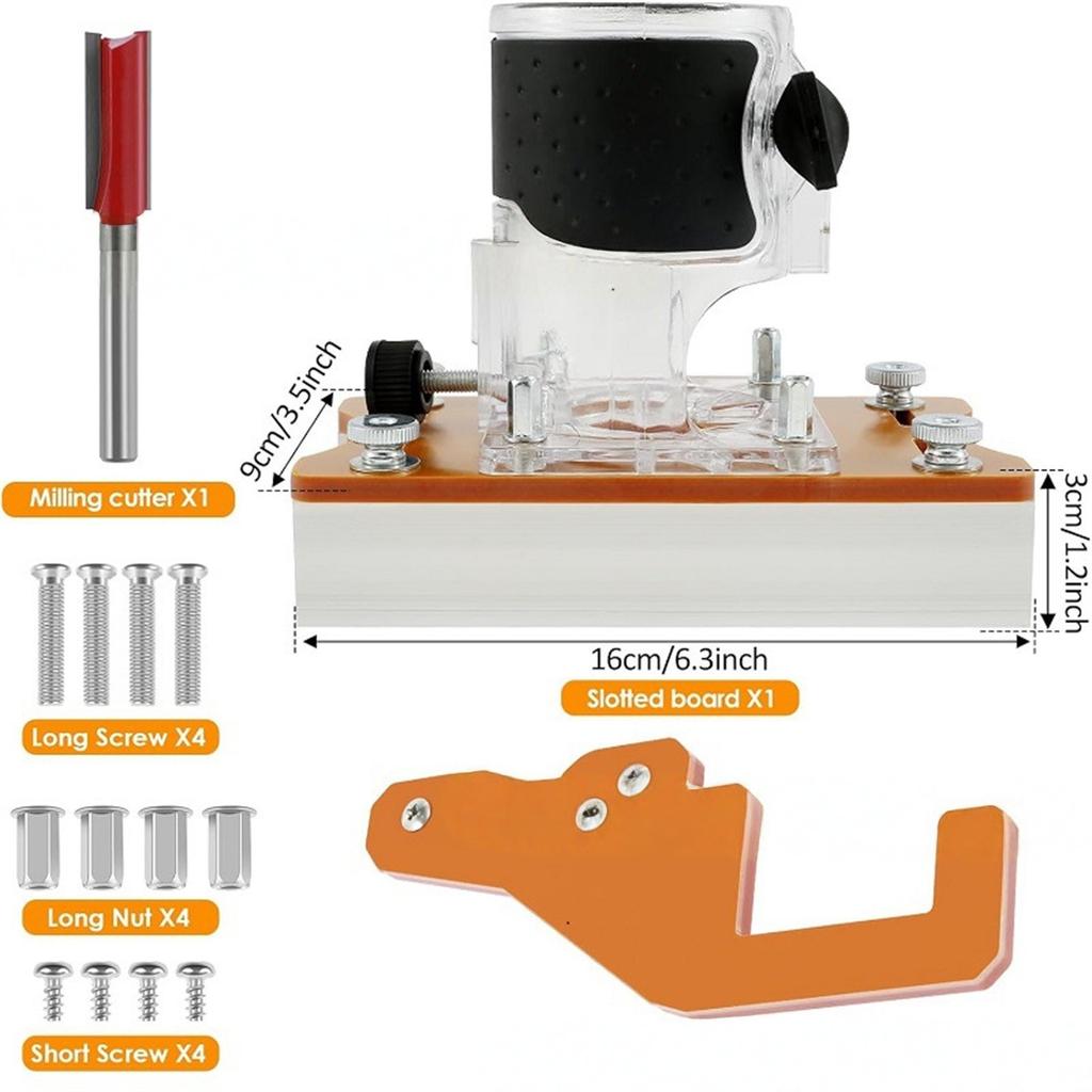 Holzfräser Basis, 2 in 1 Kompakte Holzfräser Basis Fräser Nutenhalterung für Schrank Schrank Möbel, Geeignet für Innendurchmesser 65mm