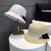 Straw Hat Women's Summer Travel Seaside Foreign Style Top Hat British Sunshade Sun Protection M Standard Fisherman Sun Hat