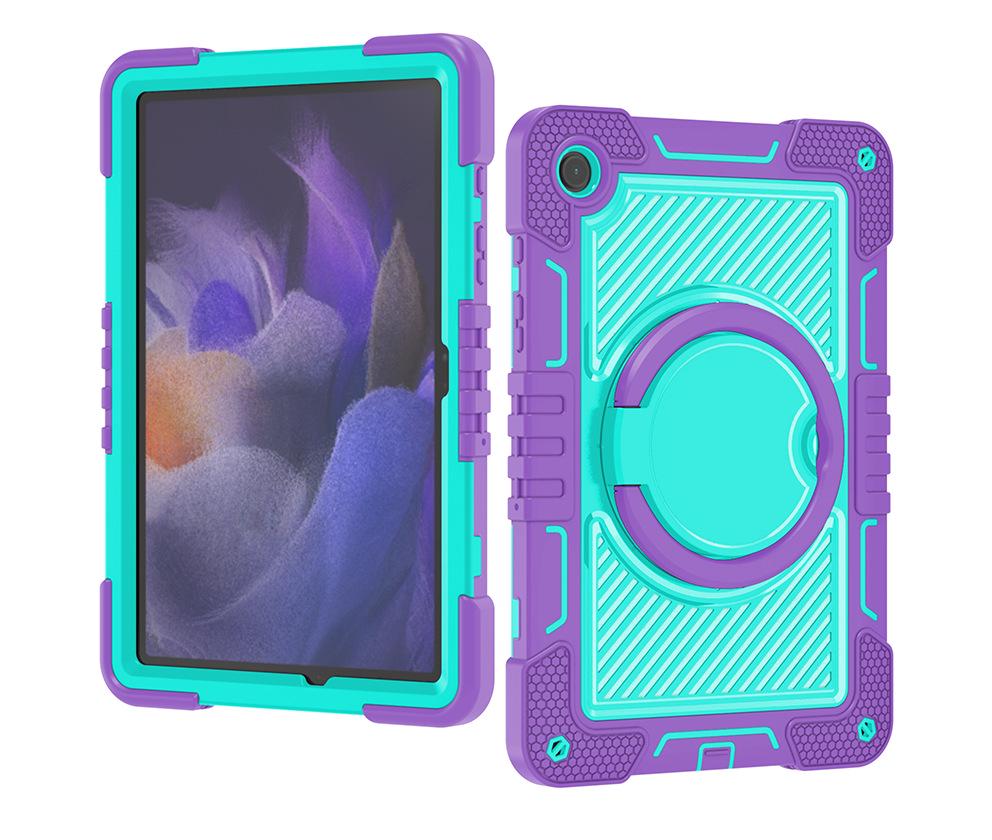 Color Block Protective Case with Wrist Strap for Samsung Tab A9/A9 Plus