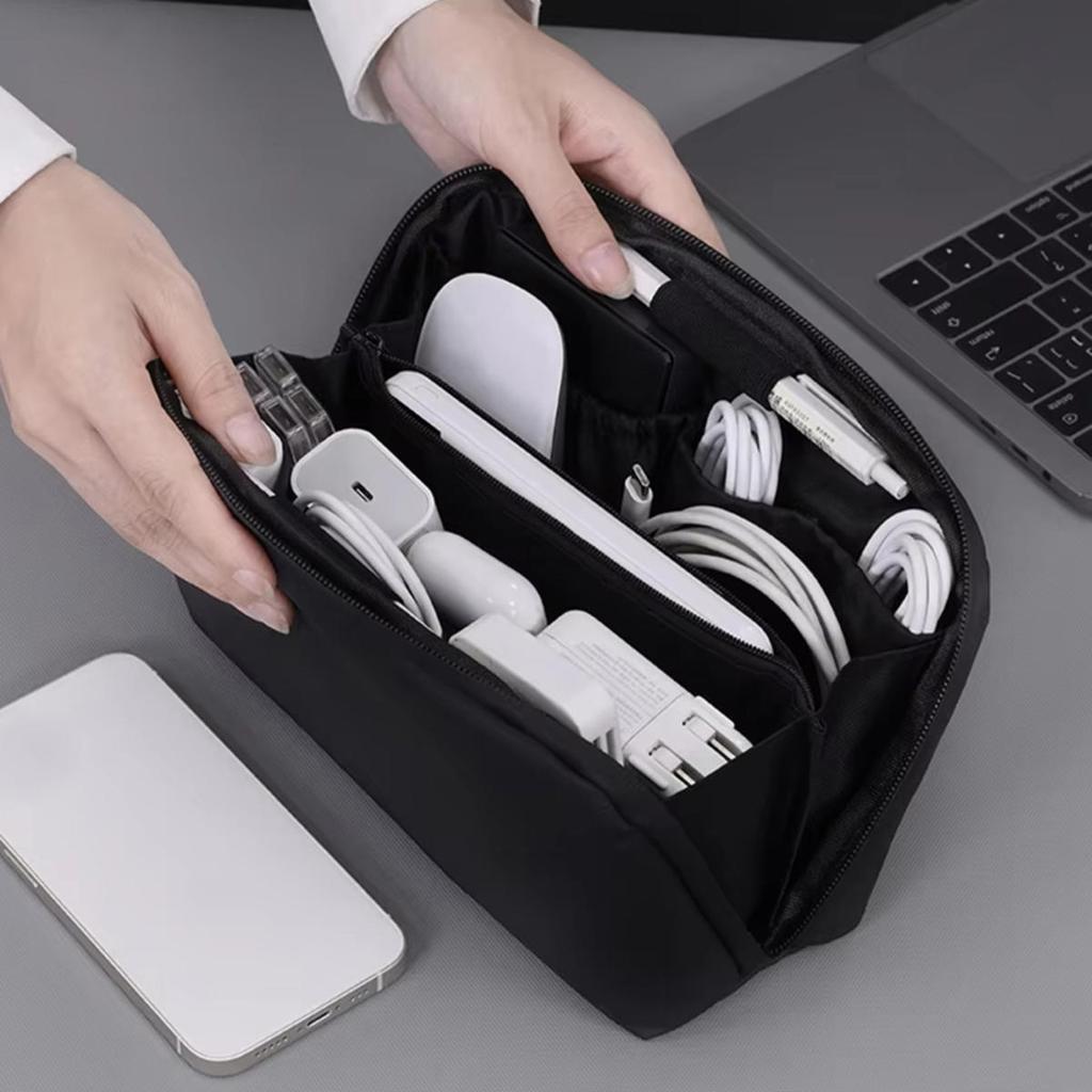 Travel Storage Bag Large Capacity Portable Charger Headphone Data Cable Organizer Bag Waterproof Grooming Toiletries Pouch
